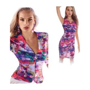 Stunning Joseph Ribkoff multicolor vibrant dress. Dress and jacket size 10-12
